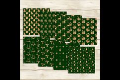 24 Luxury Green and Gold Holiday Christmas Digital Papers Product Image 5