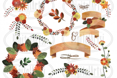 Watercolor Autumn Plants Clipart Product Image 2