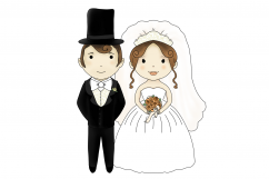 Bride And Groom Wedding | Clip art illustration | PNG/JPEG Product Image 2