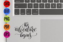 Family Quote The Adventure Begins SVG Cutting File  Product Image 2
