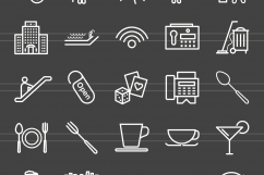 166 Restaurant &amp; Food Line Inverted Icons Product Image 2