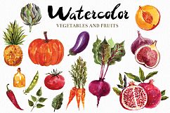 Watercolor vegetables &amp; fruits Product Image 1