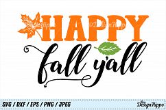 Happy Fall Y&#039;all SVG, Happy Fall SVG, Fall, Autumn SVG, PNG Product Image 1