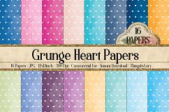 16 Grunge Romantic Shabby Chic Heart Pattern Digital Papers Product Image 1
