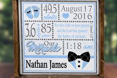 Our Miracle Baby Boy 1 Samuel 1:27 Birth Stats SVG Cutting File LL121D  SVG DXF FCM EPS AI JPG PNG Product Image 3