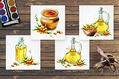Sea buckthorn. Watercolor Product Image 4