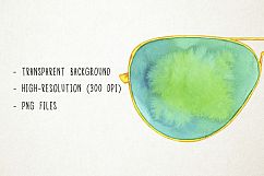 Watercolor Glasses Clipart, Watercolor Sunglasses Clipart Product Image 3