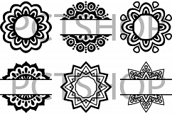 Mandala svg - Mandala Monogram SVG - Split Mandala SVG Product Image 2