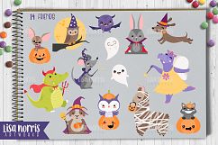 Halloween Friends Clip Art, Patterns, &amp; SVG Cutting Files Product Image 2