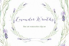 Lavender wreaths watercolor clipart Product Image 3