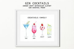 Watercolor Gin Cocktail Illustration and Prints Product Image 9