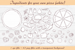 Pizza Doodles set. Vector elements and seamless patterns. Product Image 3