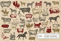 Vintage Farm Animal Vector Graphics Product Image 4