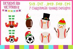 Christmas Sports, Baseball, Football, Soccer SVG Cut Files Product Image 1