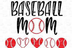 Baseball Mom and ball silhouettes. Hand drawn typography design. SVG DXF PNG EPS Cutting Files Product Image 8