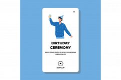 Birthday Ceremony Man Say Toast And Cheer Vector Product Image 1