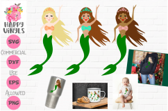 Mermaids SVG Set of 3 Beautiful Mermaids by Happy Vinyls! Product Image 1