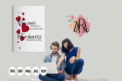 Two souls with but a single thought, two hearts that beat as one  ,  svg DXF pdf jpg PNG - Cutting Files - Wall art - Clip Art  Product Image 3