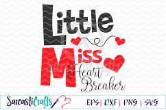Little Miss Heart Breaker - Digital Printable - Cuttable File - Digital Download - SVG EPS PNG DXF  Product Image 1