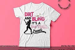 Dirt and Bling, It&#039;s a softball thing SVG Product Image 2