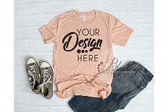 Bella Canvas 3413 Peach Unisex Triblend TShirt Mockup Product Image 1