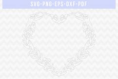 Heart Frame SVG Cut File, Wedding Papercut, DXF, PDF, PNG Product Image 3