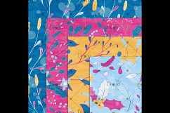 12 Winter Floral Digital Papers in Pink, Blue, Yellow Theme Product Image 5