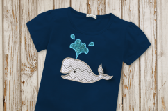 Whale with 3D or Regular Tail Applique Embroidery Design Product Image 2