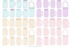 Lilac Mason Jar Floral Light Purple Wedding Clipart Product Image 4