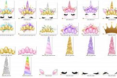 Easter Unicorns Clipart Product Image 2