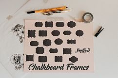 CHALKBOARD FRAMES - Digital Clip art with black chalkboard Texture  Product Image 1