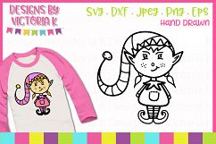 Girl Pixie Elf, Christmas, SVG, DXF, PNG Product Image 1