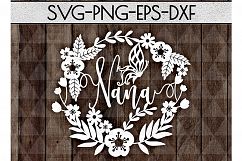 Nana SVG Cutting File, Grandmother Papercut DXF, EPS, PNG Product Image 1