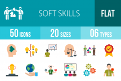 50 Soft Skills Flat Multicolor Icons Product Image 1