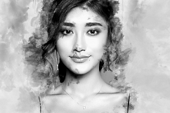 Watercolor Black and White Product Image 3