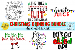 CHRISTMAS DRINKING / WINE BUNDLE SVG DXF PNG Product Image 1