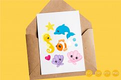 Ocean Friends cutting files svg, dxf, pdf, eps included - cut files for cricut and silhouette - Cutting Files SG Product Image 3