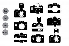 Camera svg, camera monogram Svg, photography svg, photography monogram, Camera Clipart, Camera Silhouette, Cricut Files, svg, dxf, eps, png. Product Image 2
