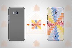 HTC U11 3dCase Design Mockup Back View Product Image 3