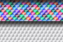 Geometric seamless patterns with 3d glossy cubes Product Image 4