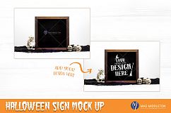 Halloween Mock up - wooden sign, chalkboard Product Image 2