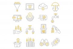 Money flow icons set Product Image 1