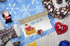 Merry Christmas clipart pack with Santa and digital paper Product Image 8