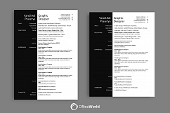 Black White Elegant Resume / CV  Product Image 3