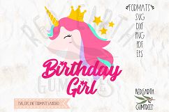 Unicorn birthday girl, Unicorn in SVG,DXF,PNG, EPS formats Product Image 1