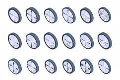 Telescopic sight icons set, isometric style Product Image 1