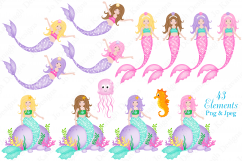 Mermaids, Mermaid graphics &amp; Illustrations, Under the sea Product Image 2