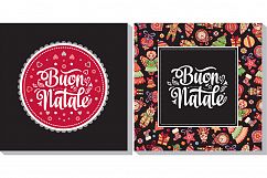 Christmas template. Buon Natale. Bundle. 22 greeting card. Winter holiday in Italy. Italian. Vintage style. Product Image 12