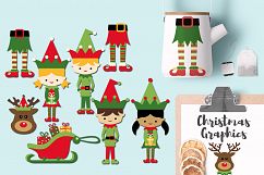 Christmas feet, elf, reindeer head graphics Product Image 2
