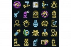 Mite icons set vector neon Product Image 1